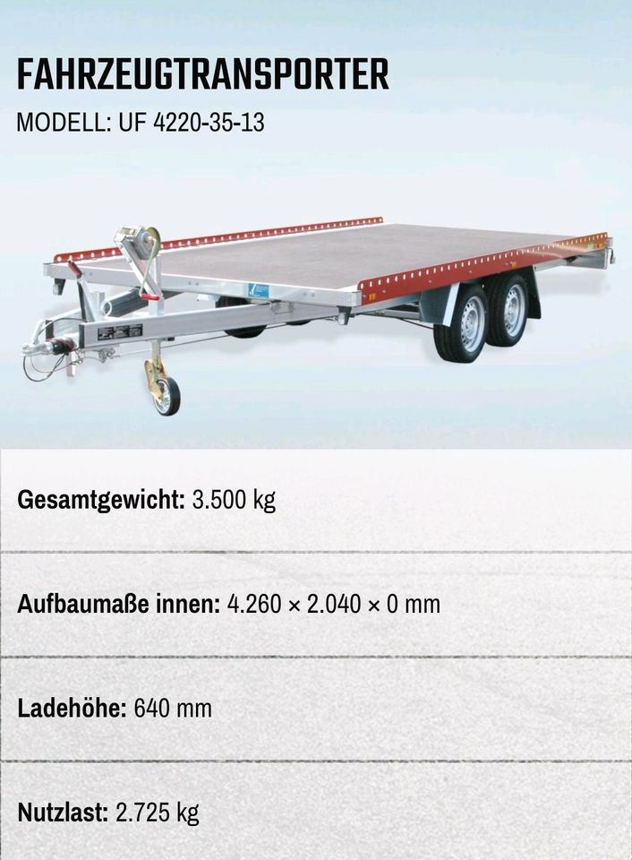 Fahrzeugtransporter  3500 kg  Unsinn UF 4220-35-13
